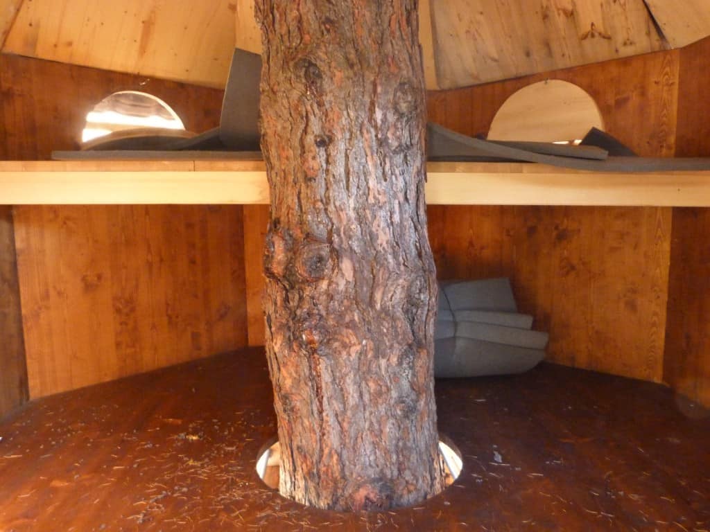 L'interno di una casa sull'albero